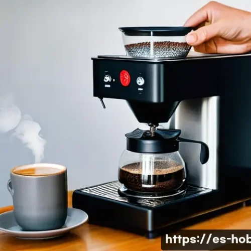 Home 23 홈카페 레시피 - **Morning Ritual: The Aromatic Grind**
A cozy, well-lit kitchen bathed in warm morning light. A...